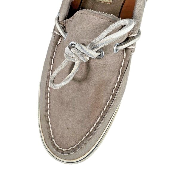 Sperry Top-Sider Boat Shoes Tan Linen Oat Leather Upper Womens Size 10M - Picture 6 of 9